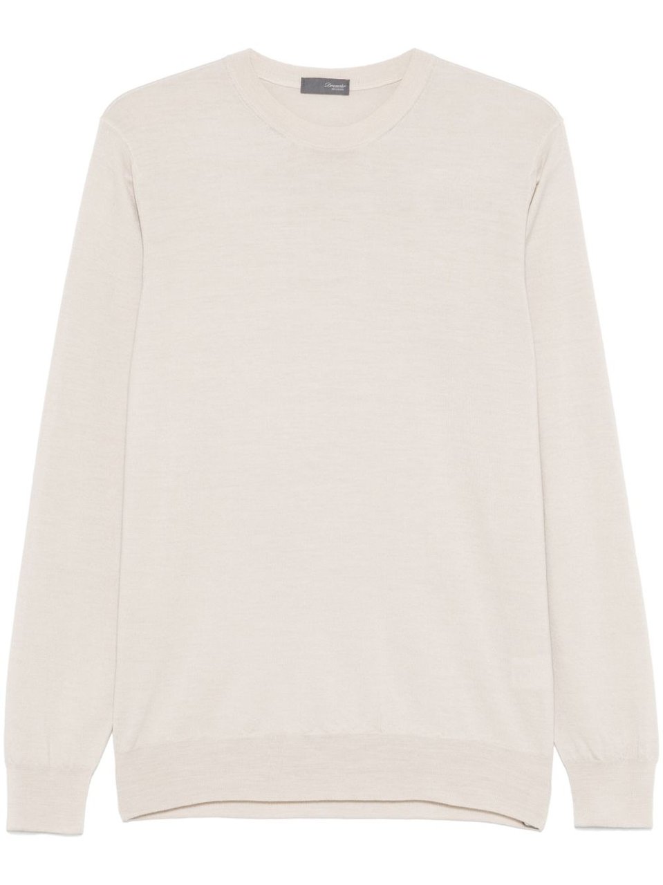 Drumohr Light Beige Merino Wool Sweater Neutraal