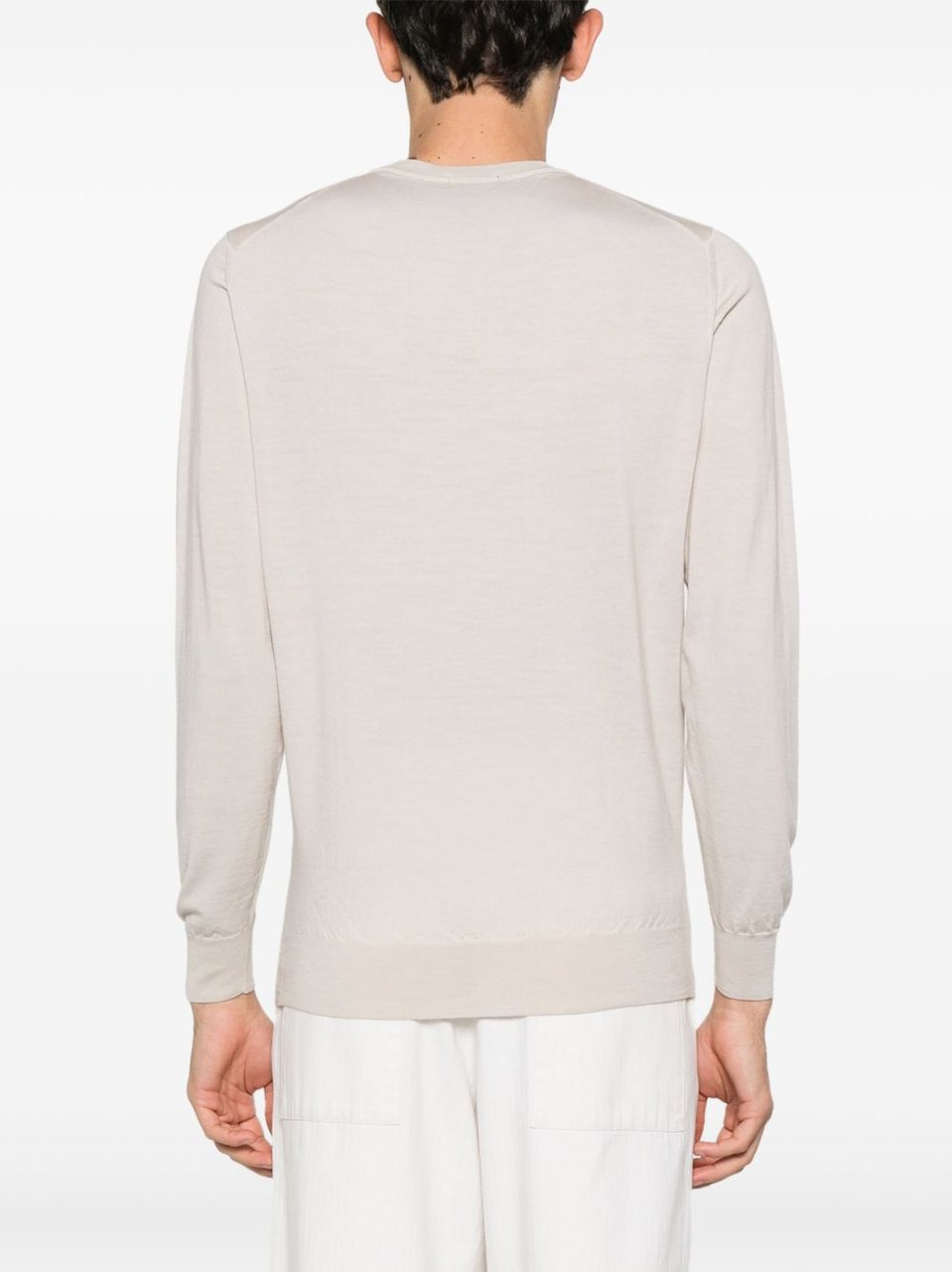 Drumohr Light Beige Merino Wool Sweater Neutraal