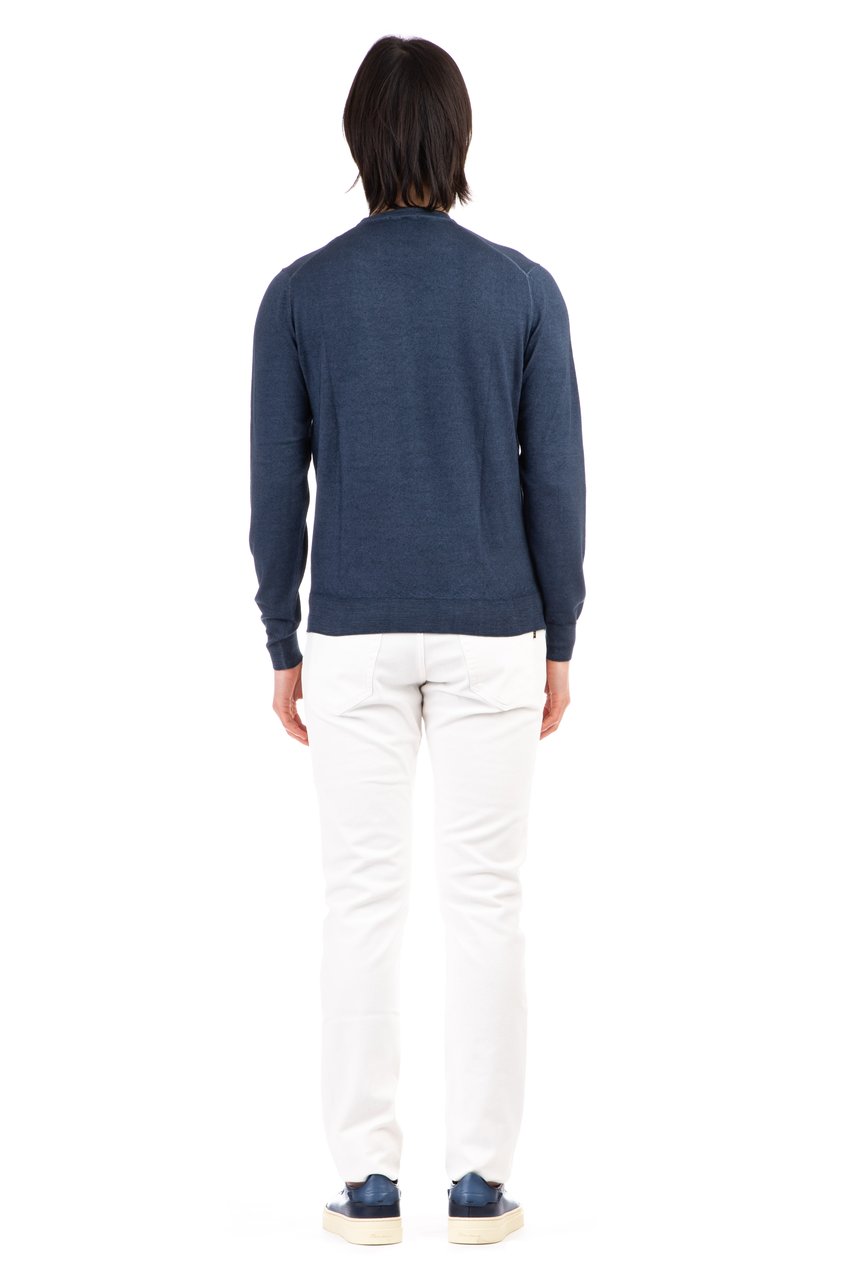 Drumohr Super 140’s Watercolor Dyed Extrafine Wool Crewneck Sweater Groen