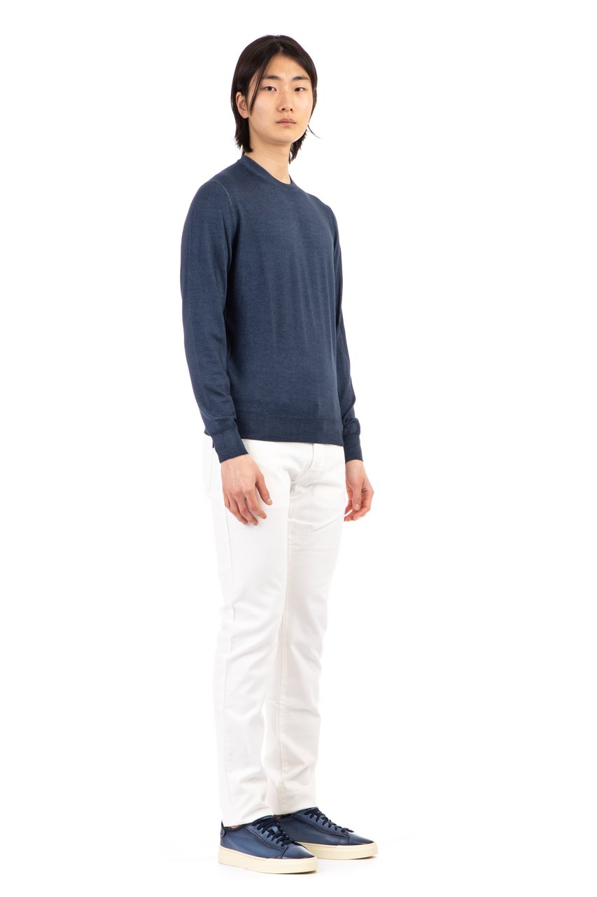 Drumohr Super 140’s Watercolor Dyed Extrafine Wool Crewneck Sweater Groen