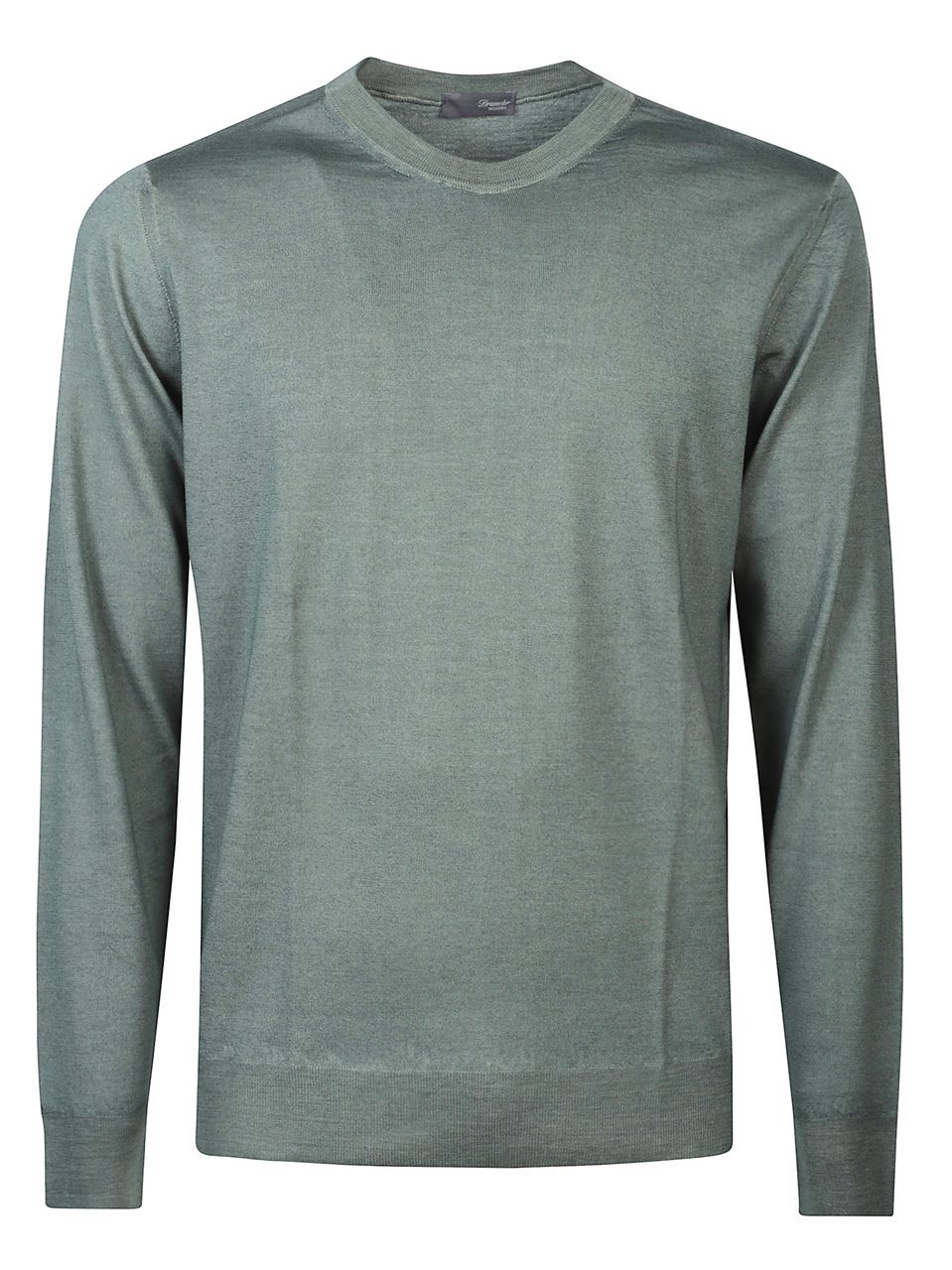 Drumohr Green Virgin Wool Knit Sweater Grijs