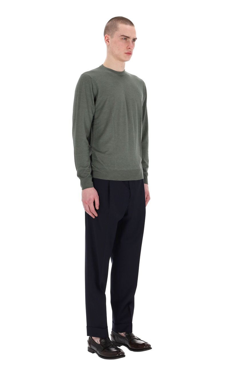 Drumohr Acquerello Super 140’S Wool Crewneck Sweater Grijs