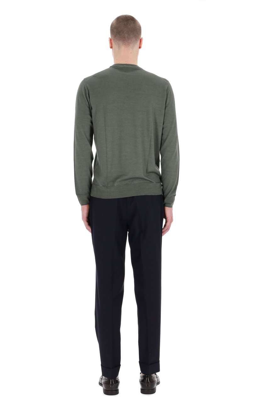 Drumohr Acquerello Super 140’S Wool Crewneck Sweater Grijs