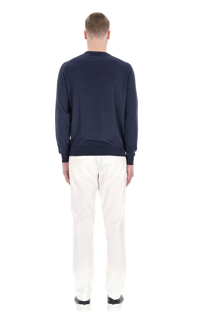 Drumohr Acquerello Super 140’S Wool Crewneck Sweater Zwart