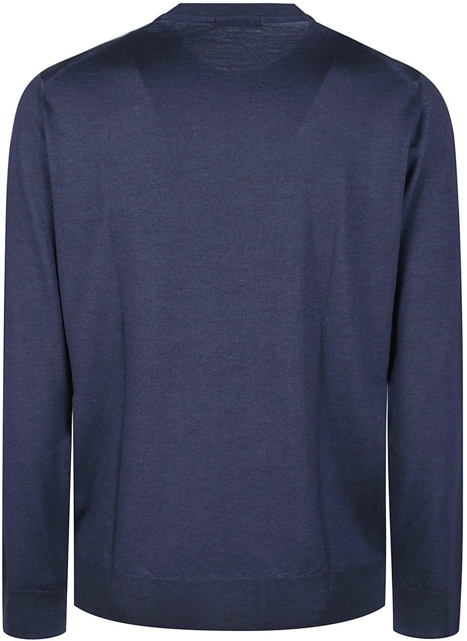 Drumohr Rasato Sweater Blue Blauw