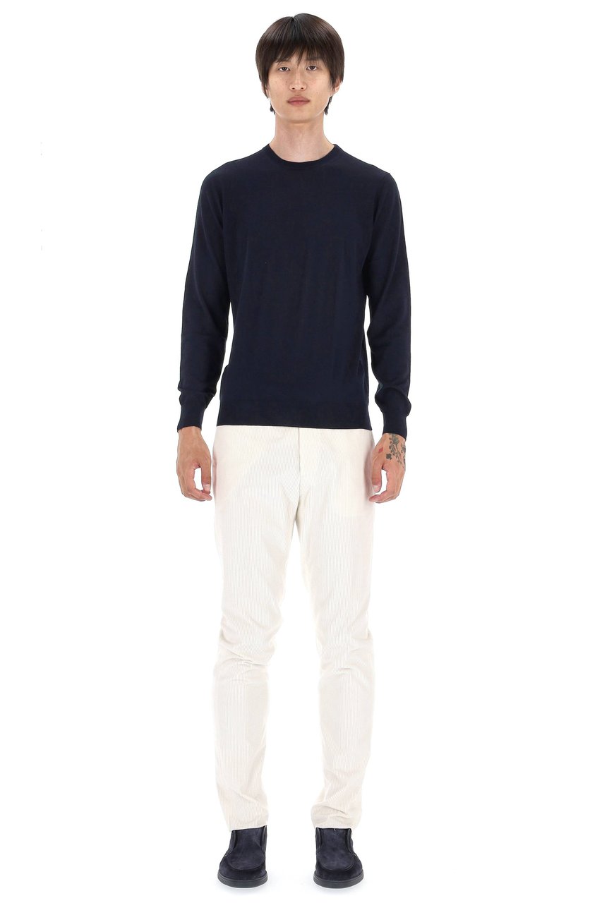 Drumohr Super 140’s Wool Crewneck Sweater Zwart
