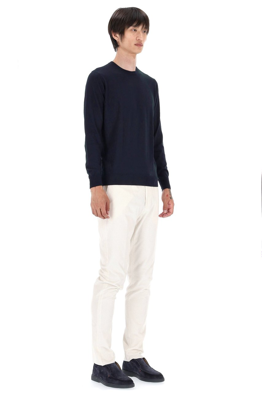 Drumohr Super 140’s Wool Crewneck Sweater Zwart