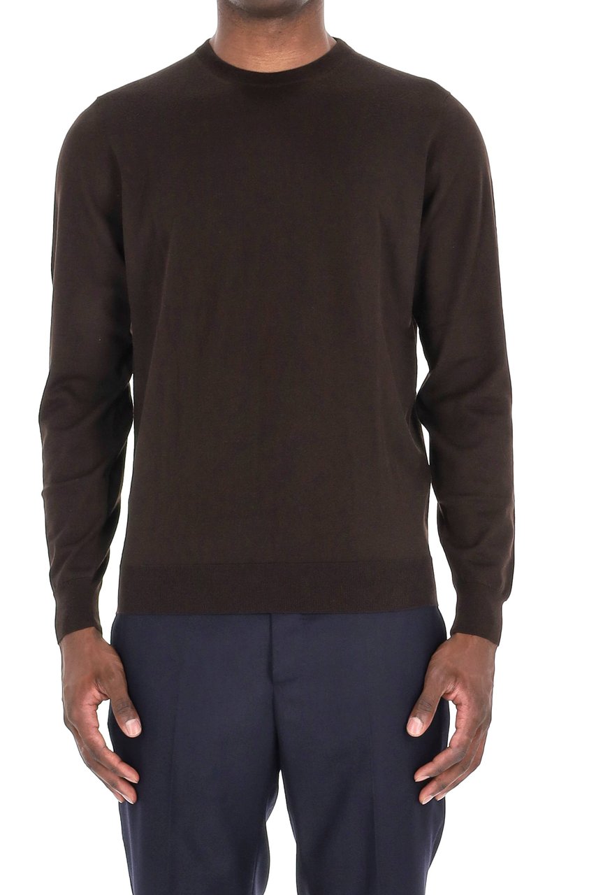 Drumohr Super 140’s Wool Crewneck Sweater Zwart