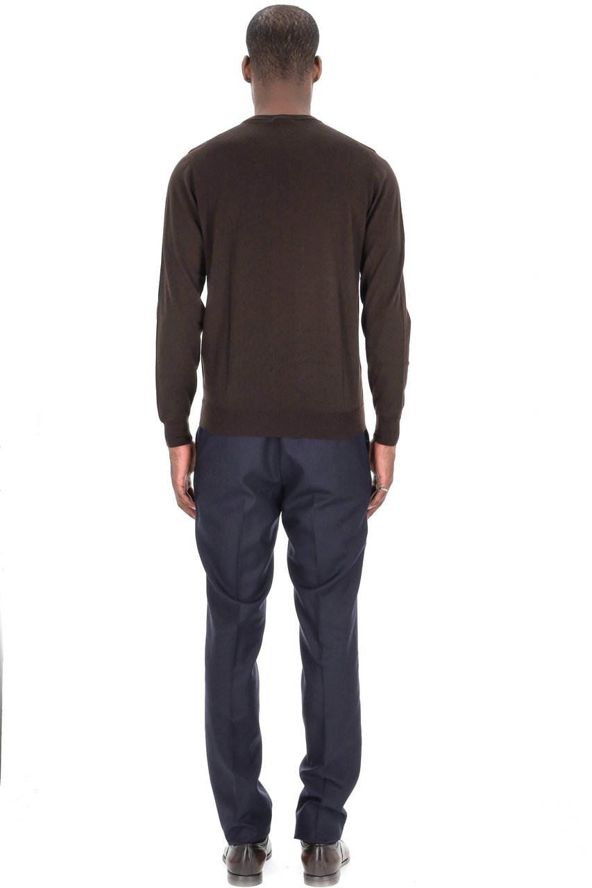 Drumohr Super 140’s Wool Crewneck Sweater Zwart