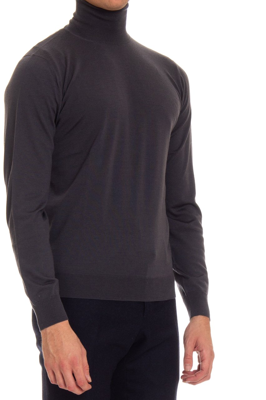 Drumohr Fine Super 140's Wool Turtleneck Zwart