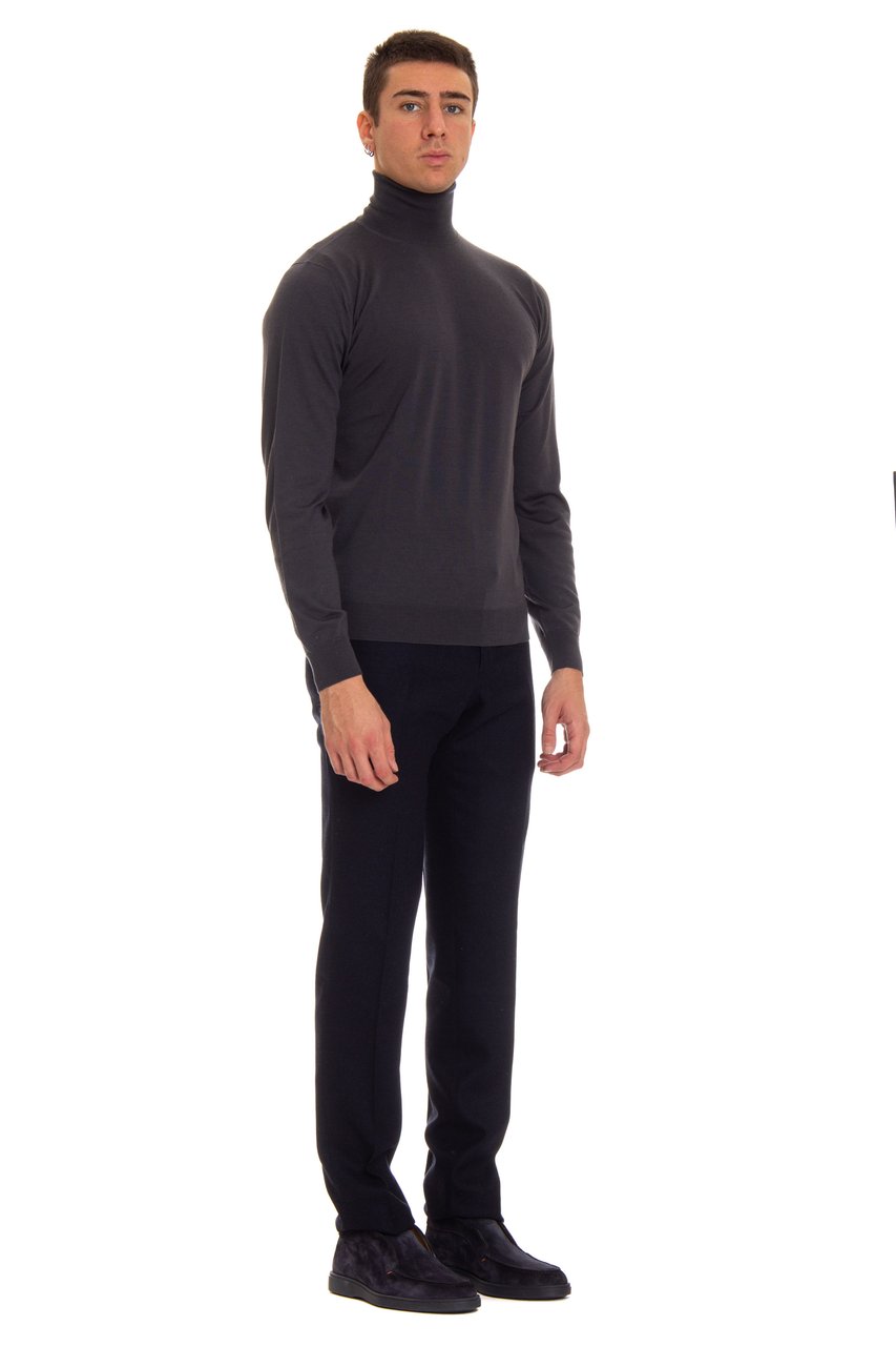Drumohr Fine Super 140's Wool Turtleneck Zwart