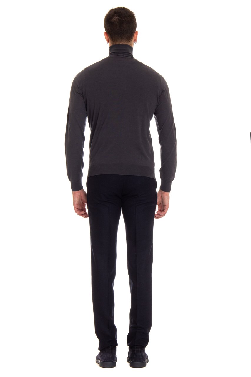 Drumohr Fine Super 140's Wool Turtleneck Zwart
