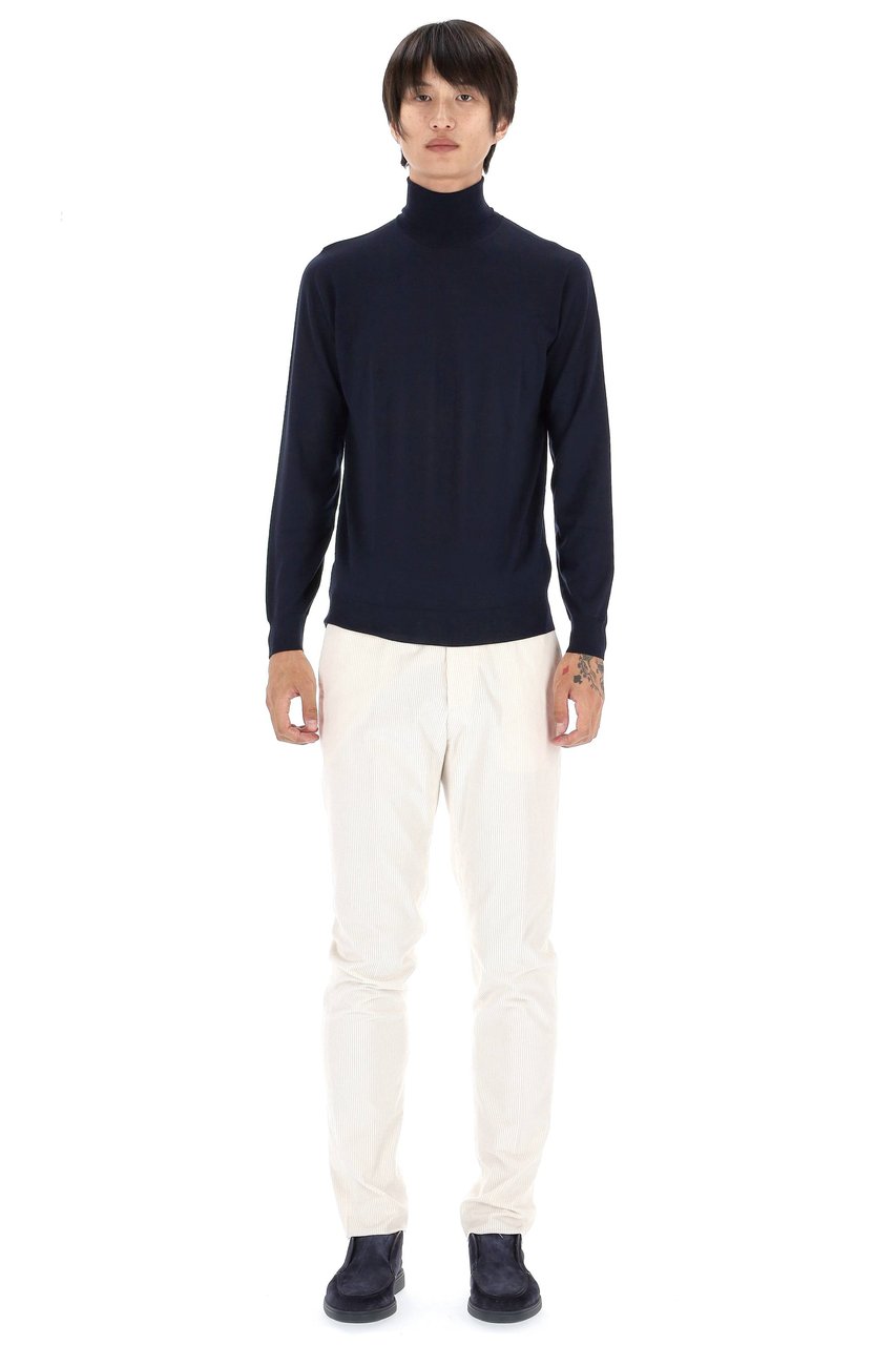 Drumohr Super 140’s Wool Turtleneck Sweater Zwart