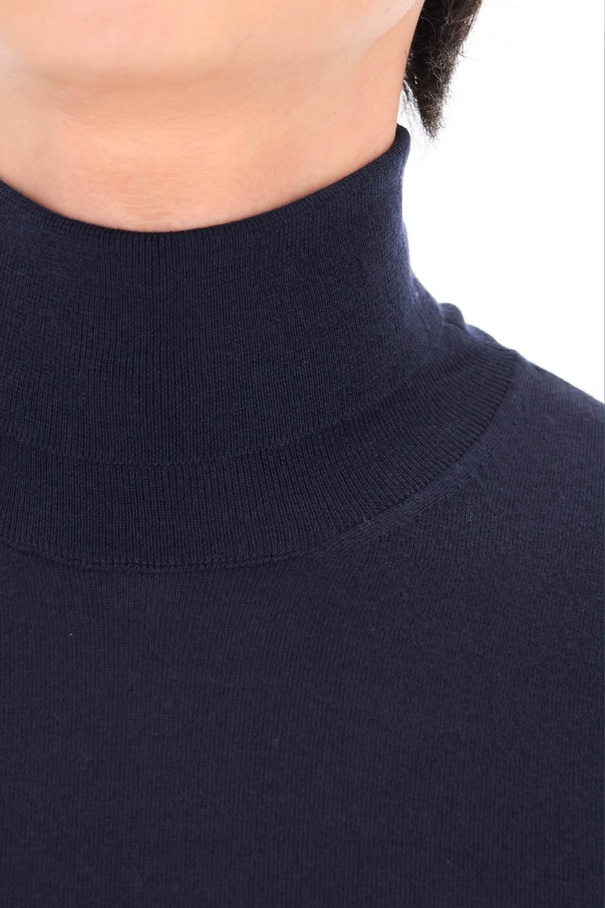 Drumohr Super 140’s Wool Turtleneck Sweater Zwart