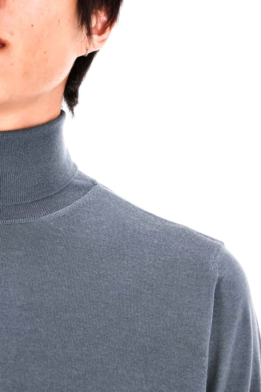 Drumohr Extrafine Super 140’s Wool Turtleneck Sweater Grijs