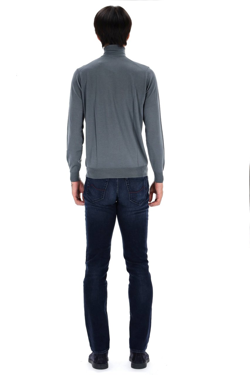 Drumohr Extrafine Super 140’s Wool Turtleneck Sweater Grijs