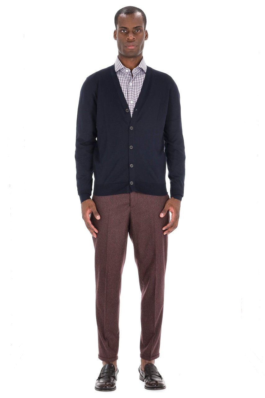 Drumohr Extrafine Super 140’s Wool Cardigan Zwart