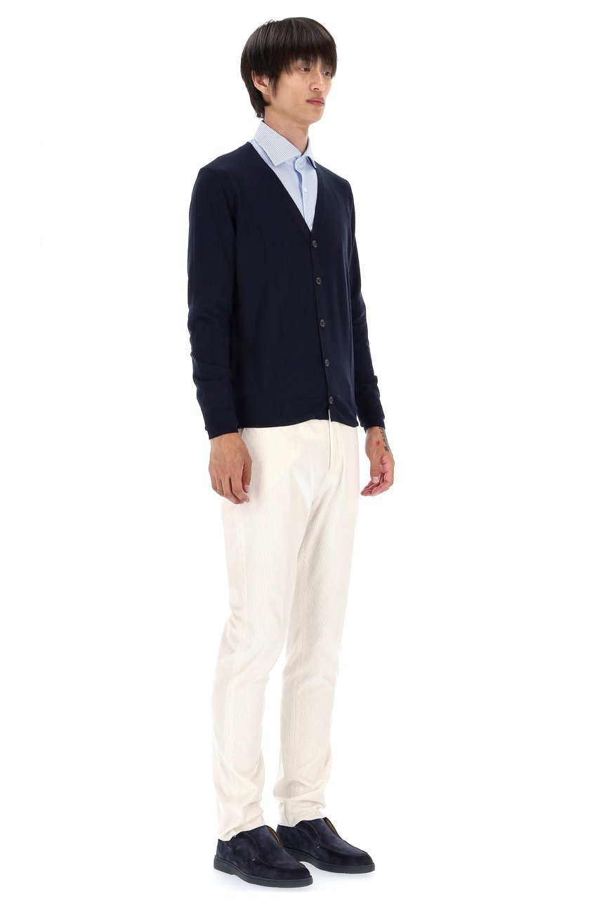Drumohr Extrafine Super 140’s Wool Cardigan Zwart
