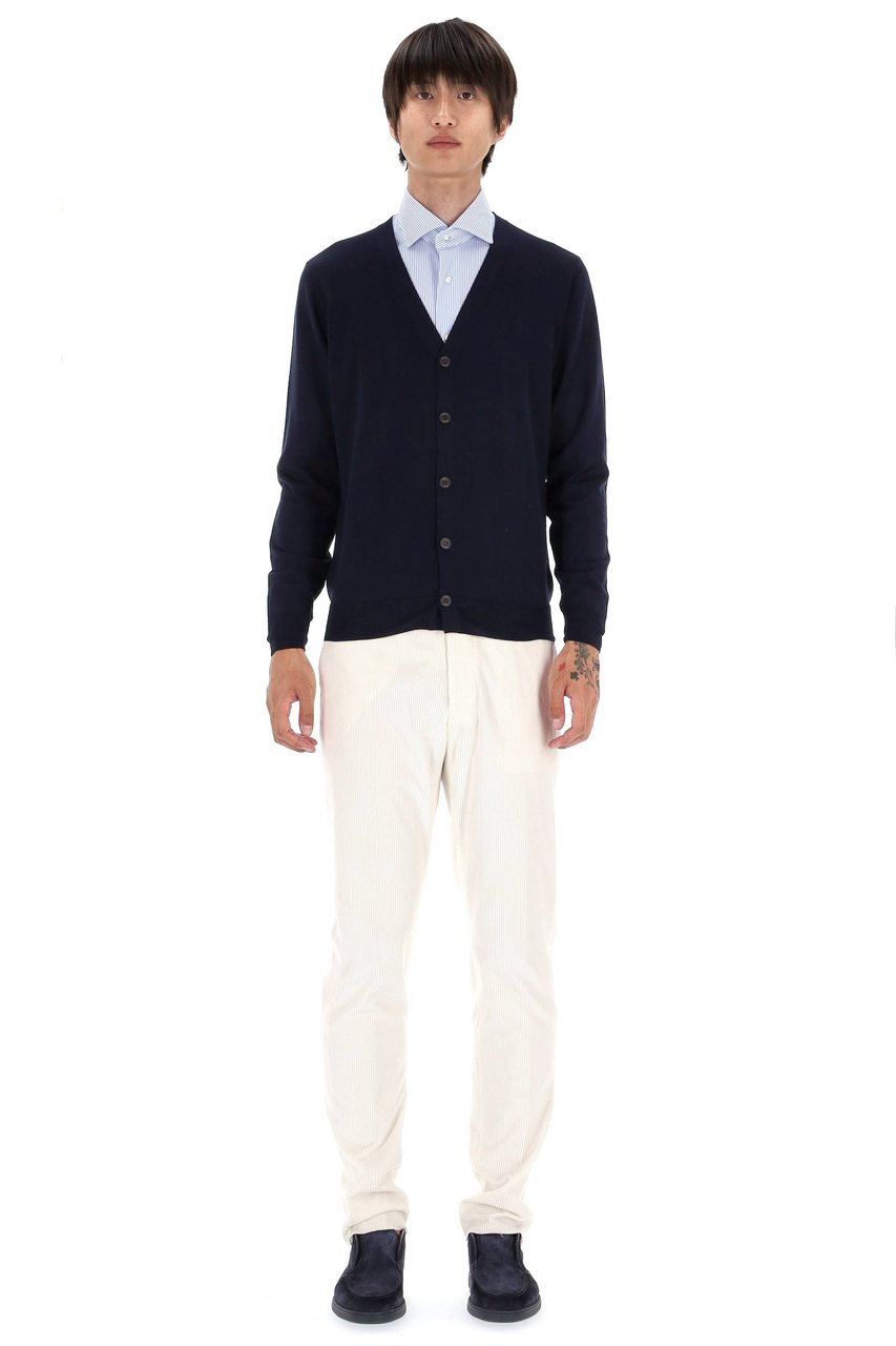 Drumohr Extrafine Super 140’s Wool Cardigan Zwart