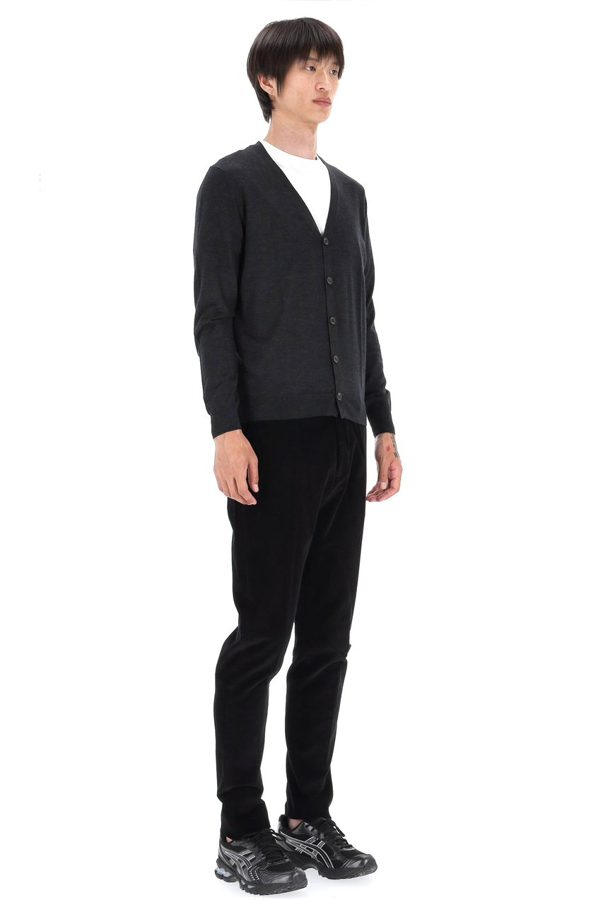 Drumohr Extrafine Super 140’s Wool Cardigan Zwart