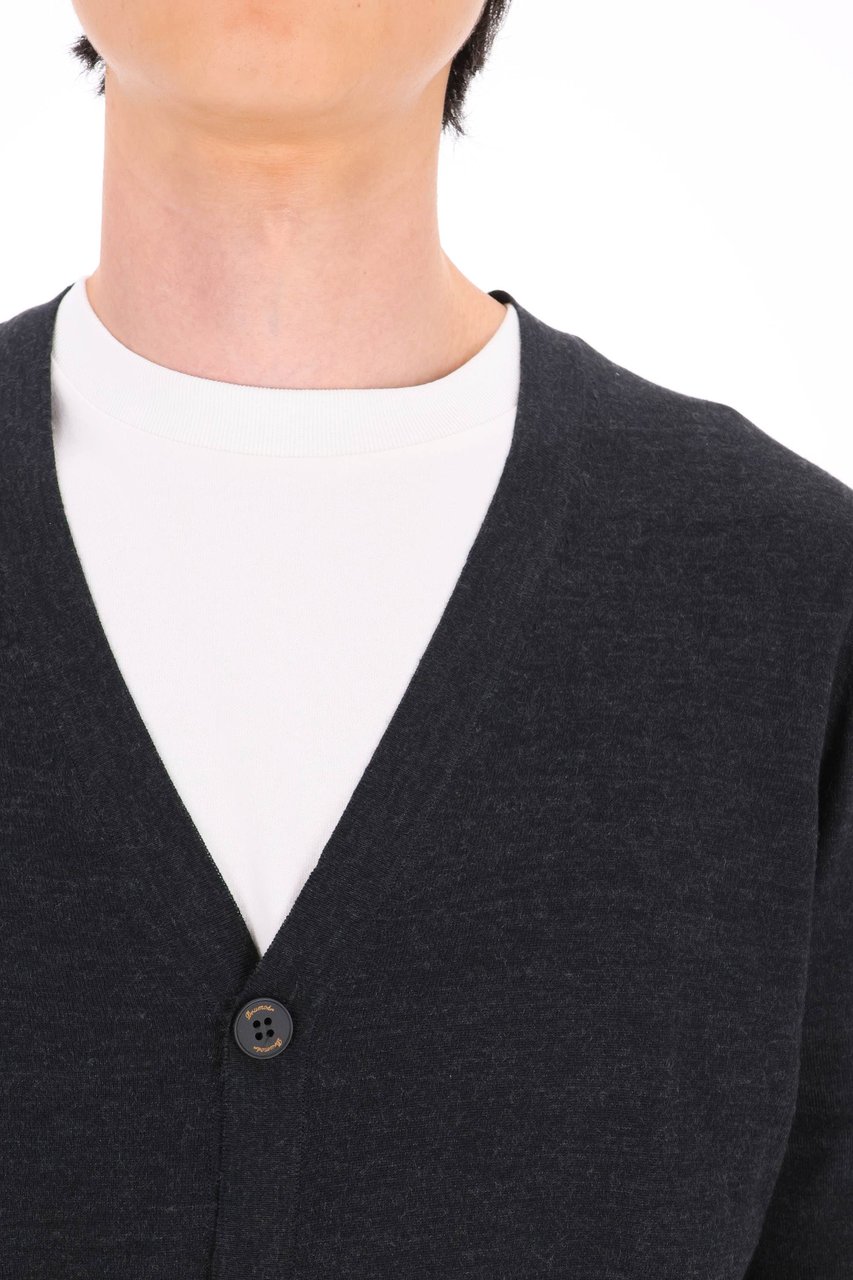 Drumohr Extrafine Super 140’s Wool Cardigan Zwart