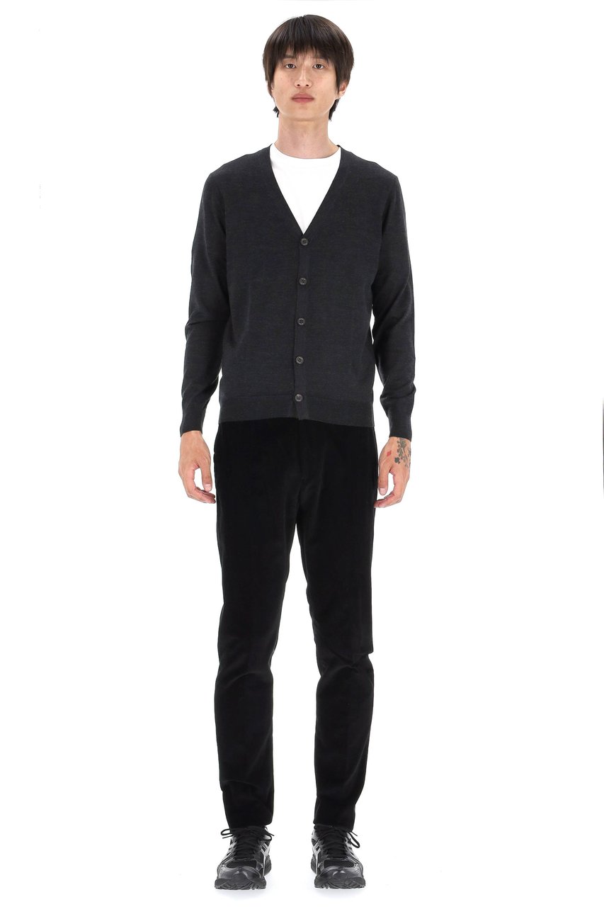 Drumohr Extrafine Super 140’s Wool Cardigan Zwart