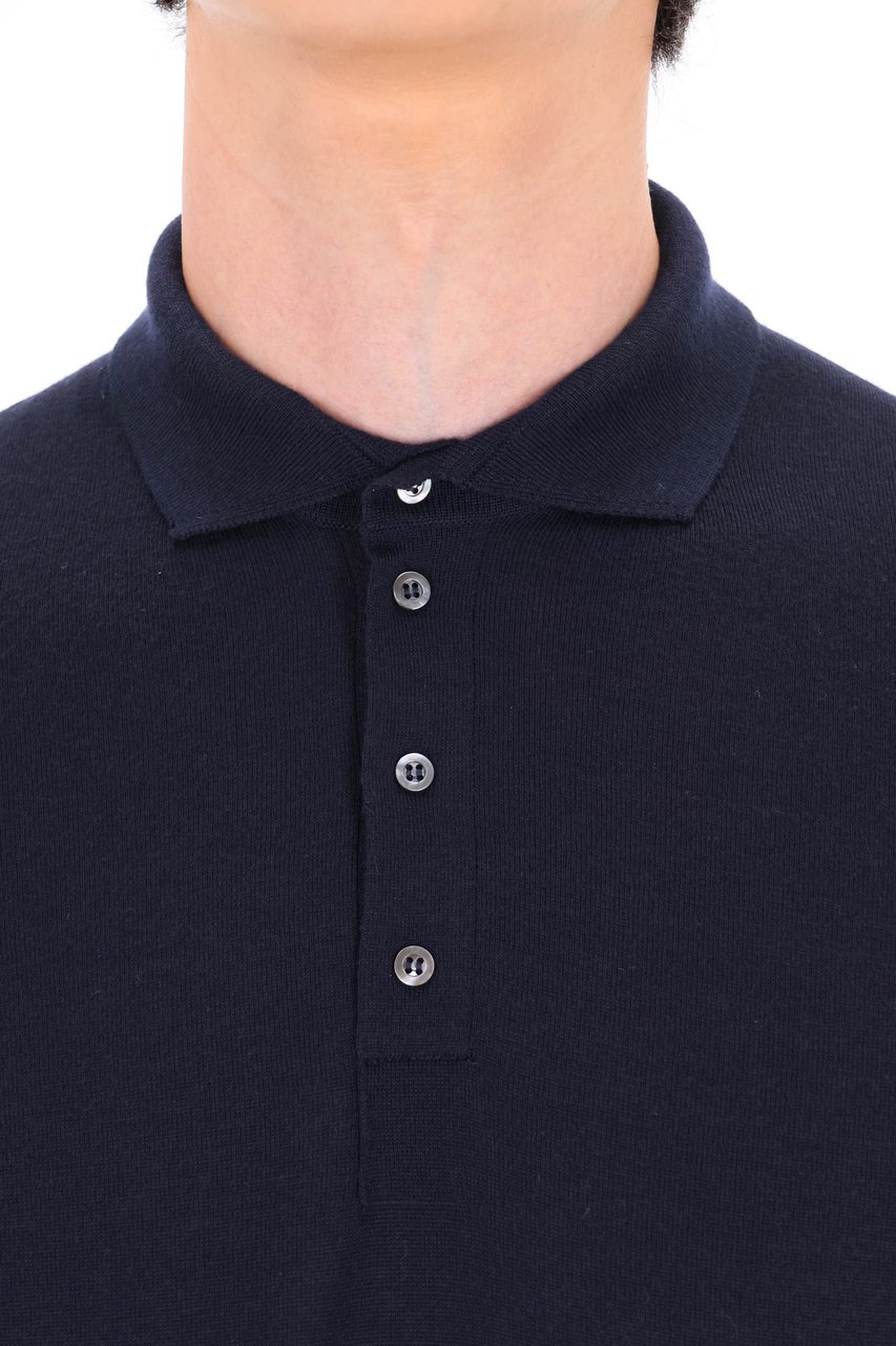 Drumohr Extrafine Super 140’s Wool Polo Zwart