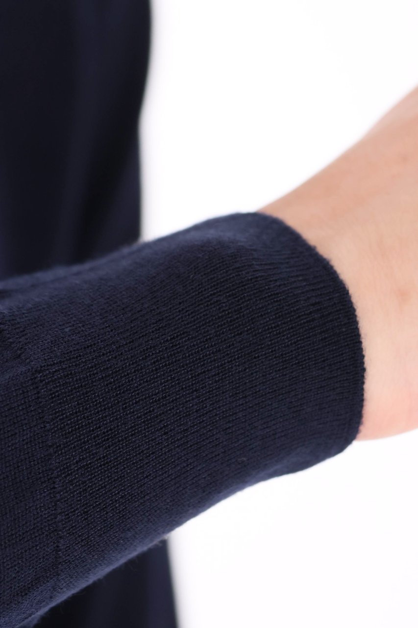 Drumohr Extrafine Super 140’s Wool Polo Zwart