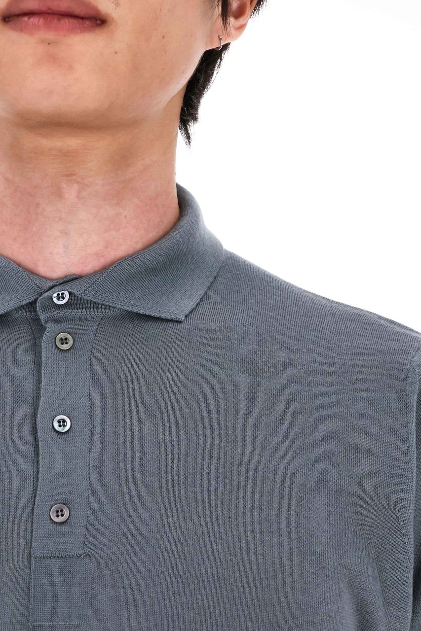 Drumohr Extrafine Super 140’s Wool Polo Grijs