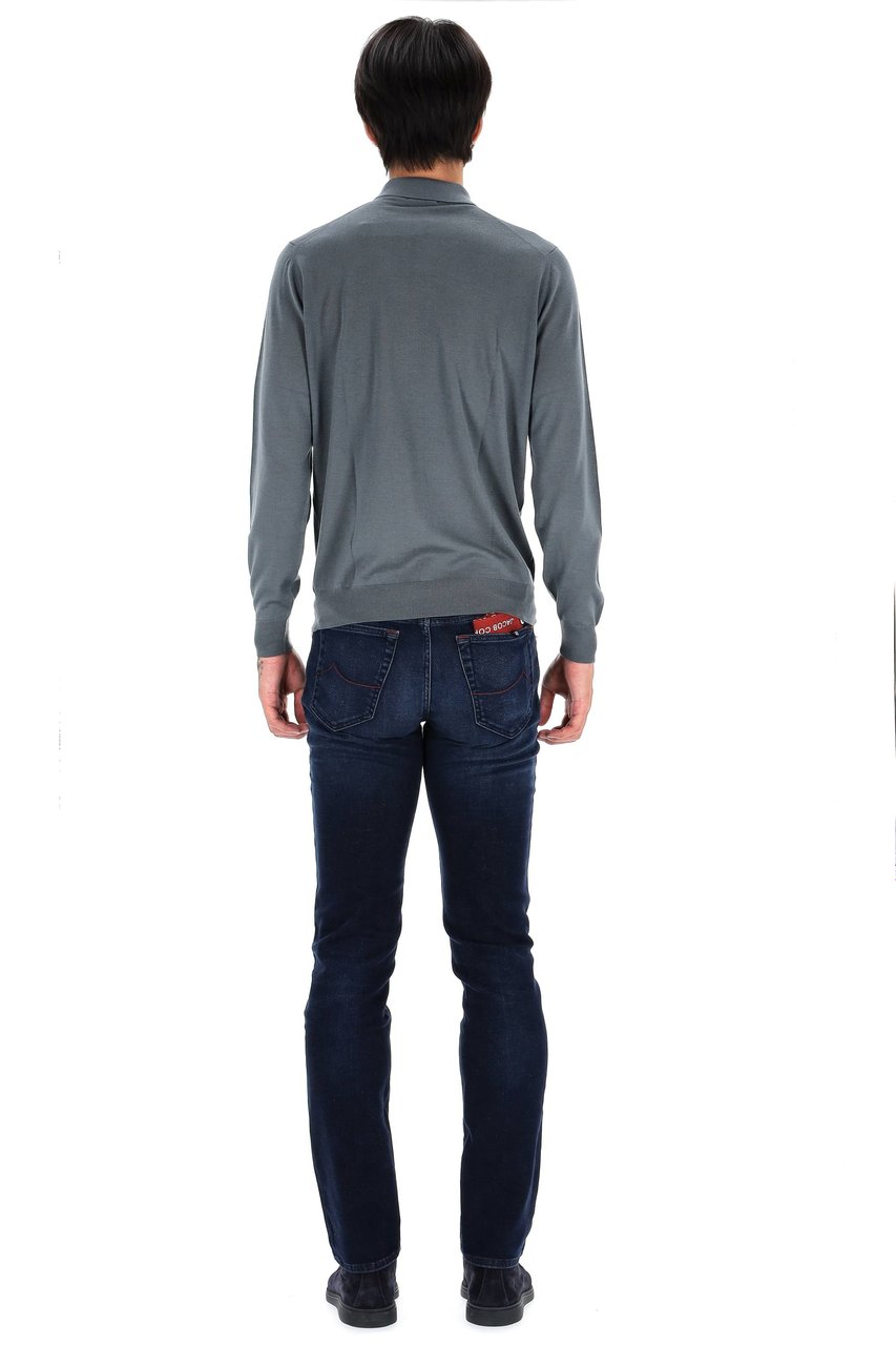 Drumohr Extrafine Super 140’s Wool Polo Grijs