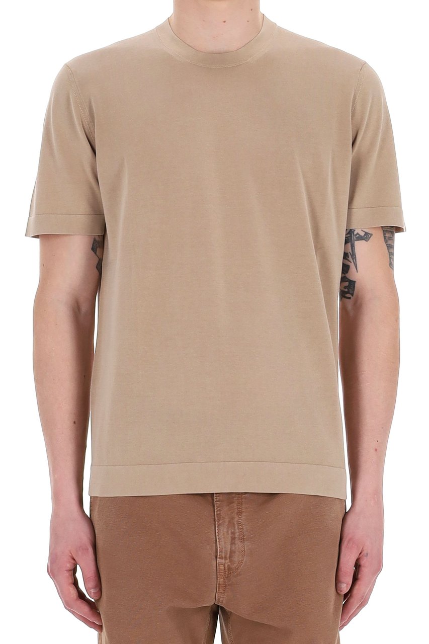 Drumohr Frosted Superlight Cotton T-Shirt Neutraal