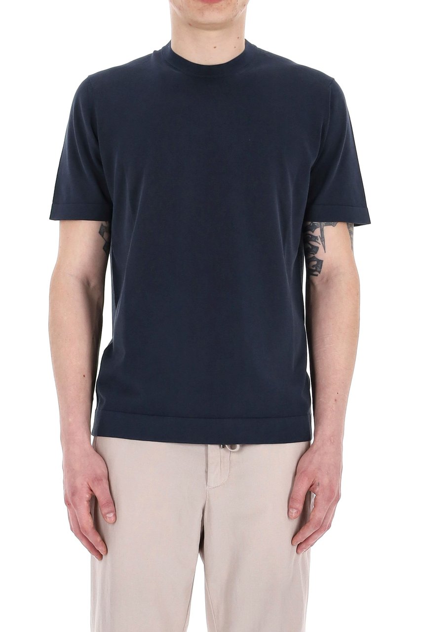 Drumohr Frosted Superlight Cotton T-Shirt Zwart