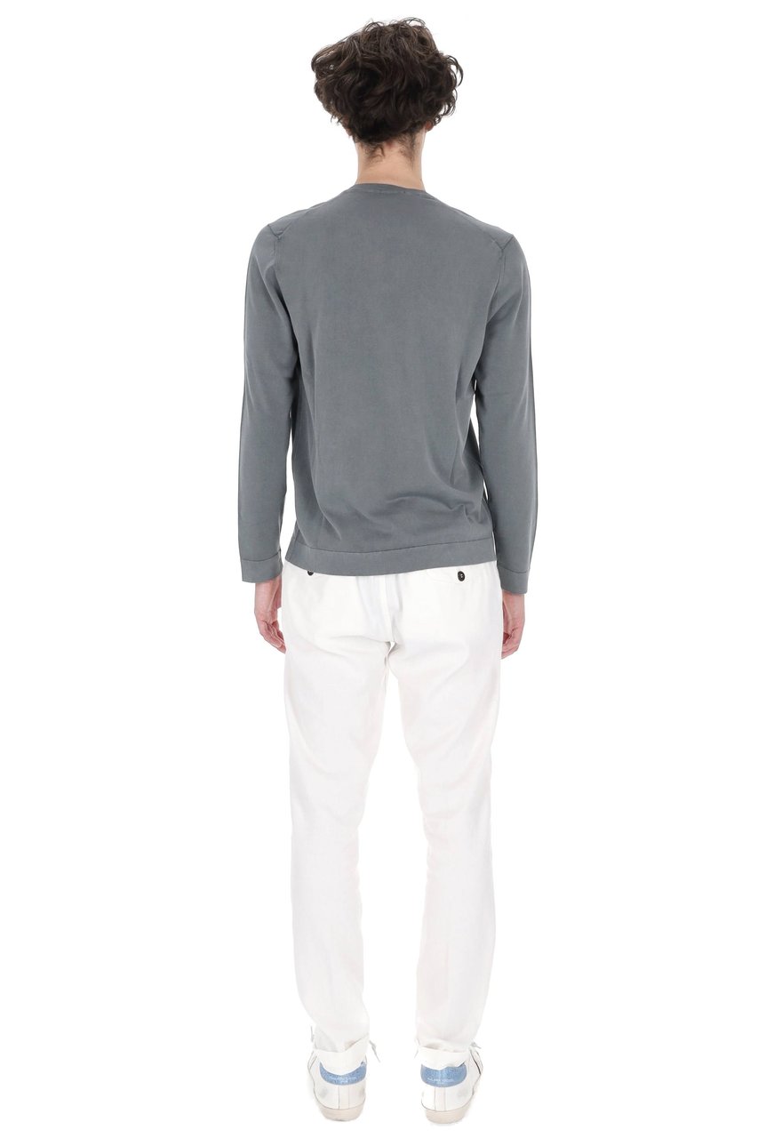 Drumohr Grey Long-Sleeve Frosted Cotton T-Shirt Grijs