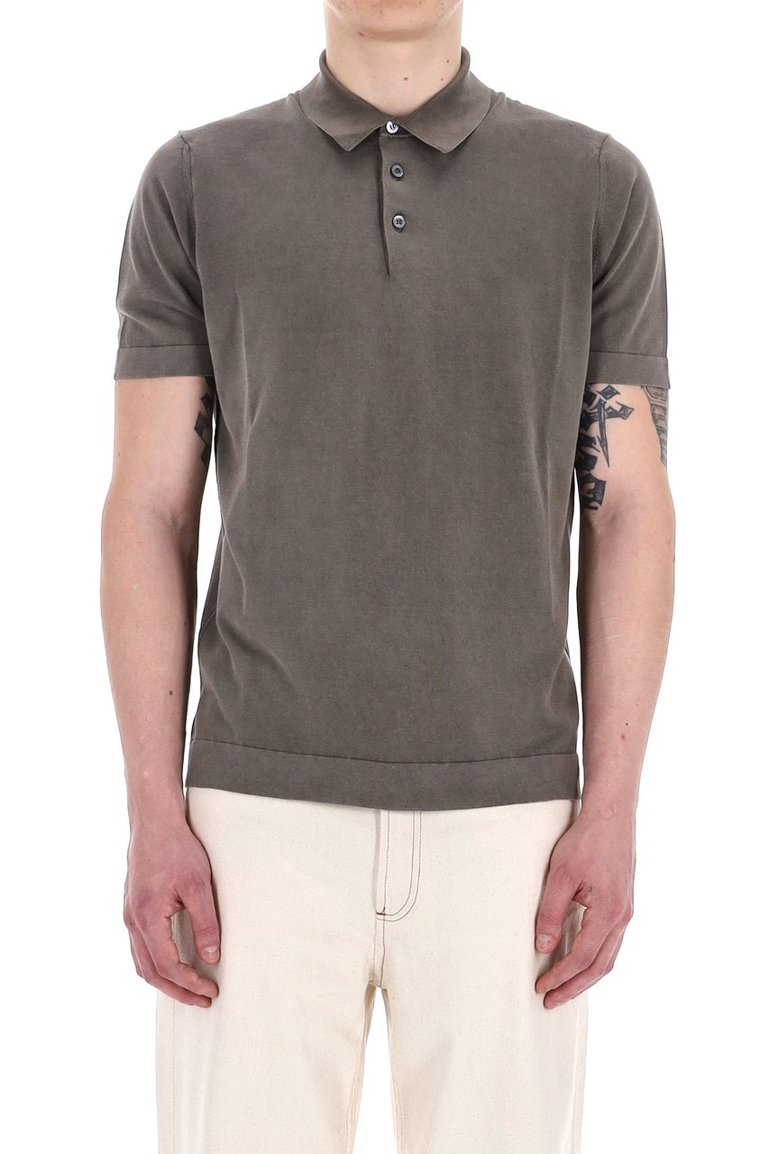 Drumohr Frosted Superlight Cotton Polo Grijs