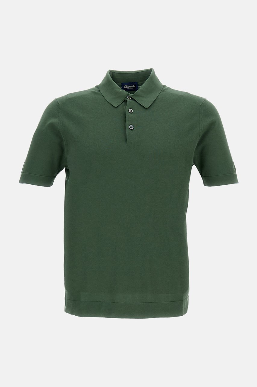 Drumohr Green Cotton Polo Shirt Groen
