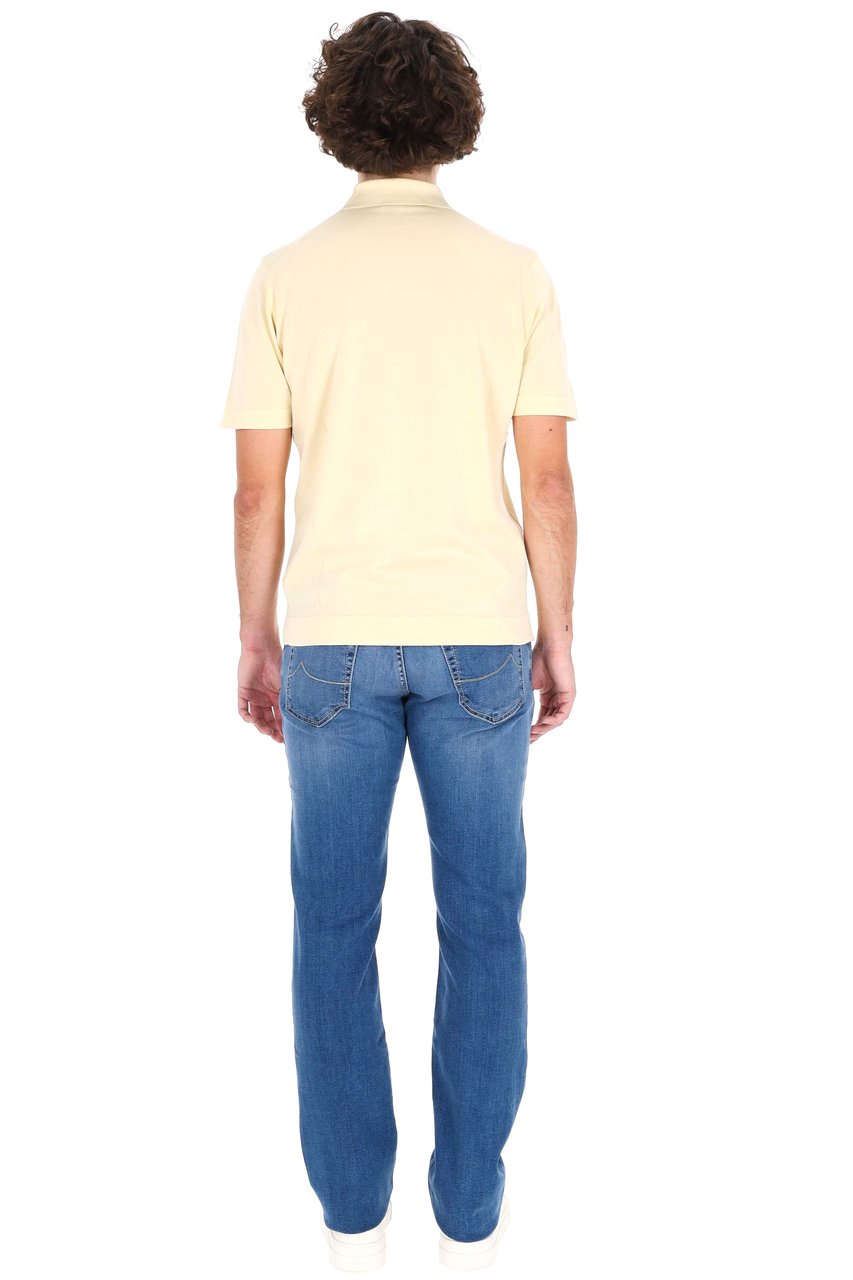 Drumohr Yellow Ice Cotton Frosted Polo Shirt Neutraal