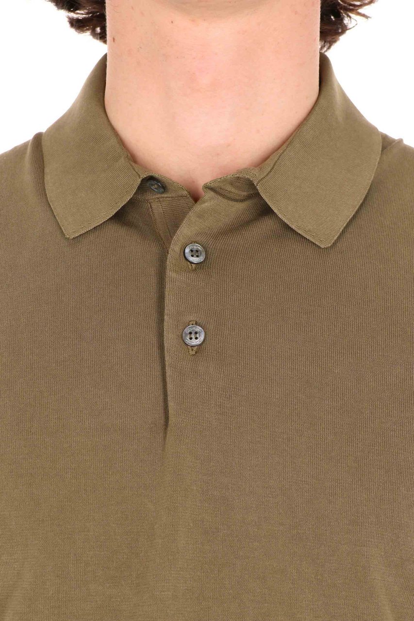 Drumohr Military Green Ice Cotton Polo Shirt Bruin