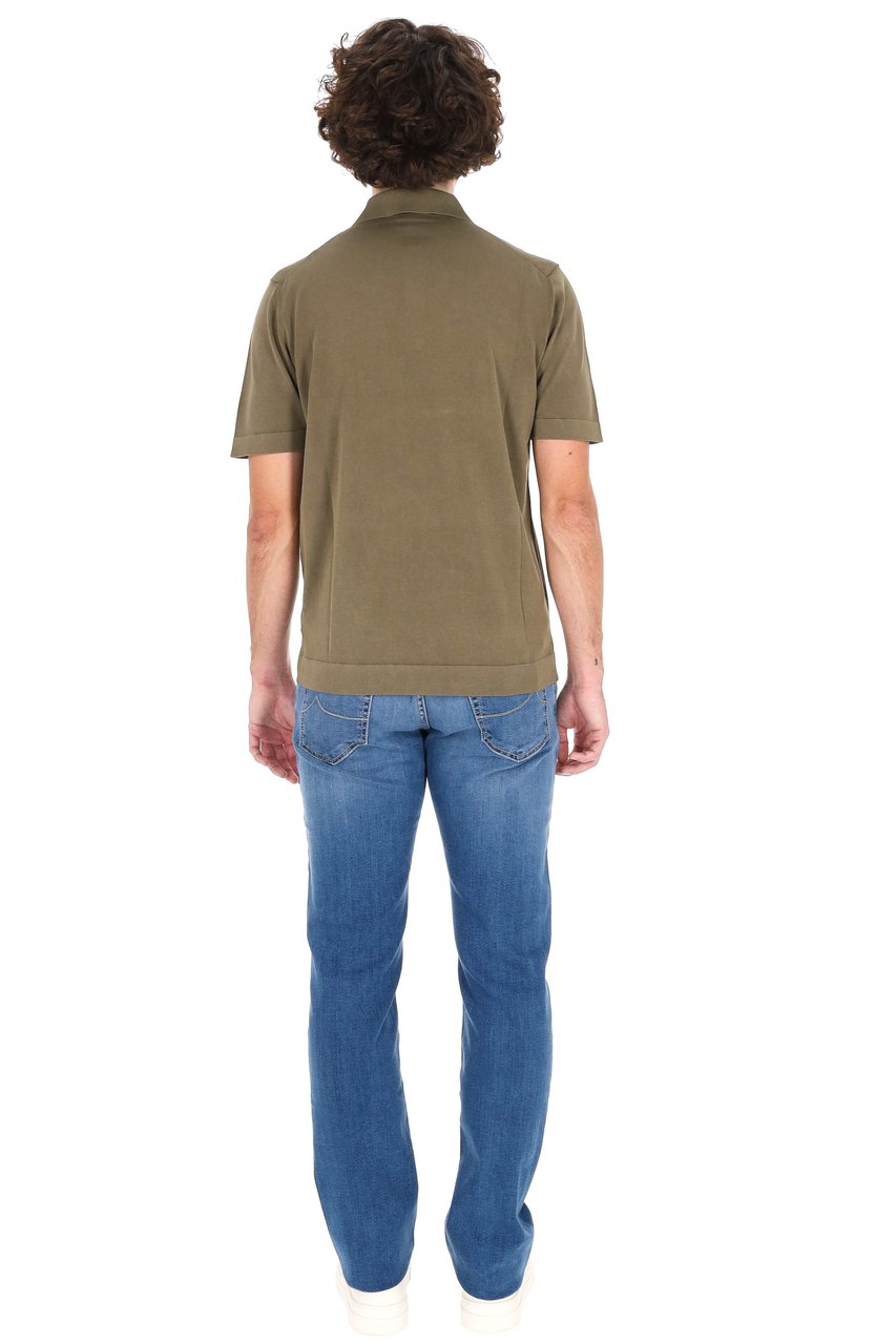 Drumohr Military Green Ice Cotton Polo Shirt Bruin