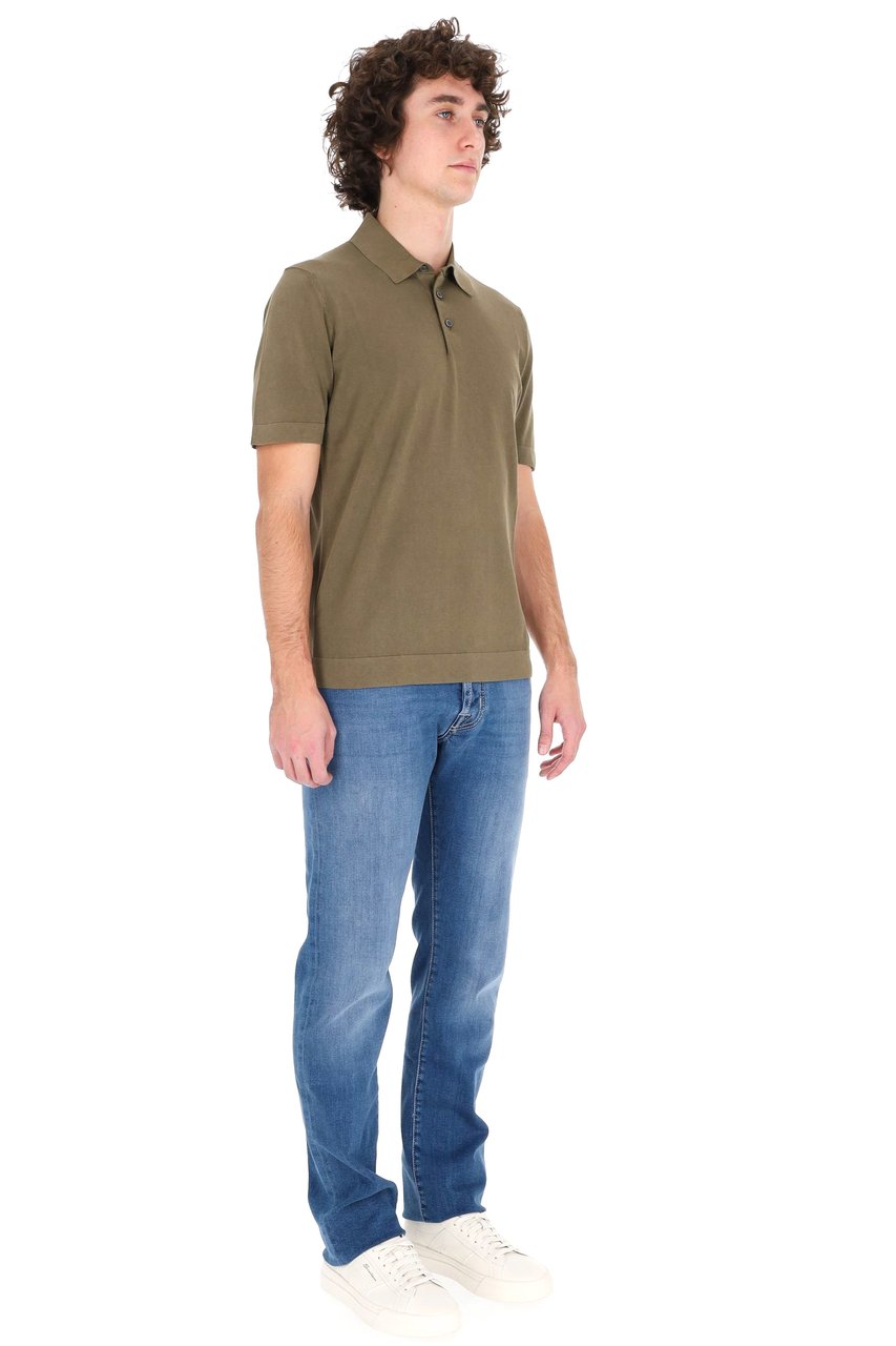 Drumohr Military Green Ice Cotton Polo Shirt Bruin