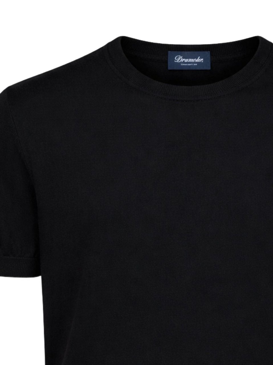 Drumohr Black Fitted Ribbed Sweater Zwart