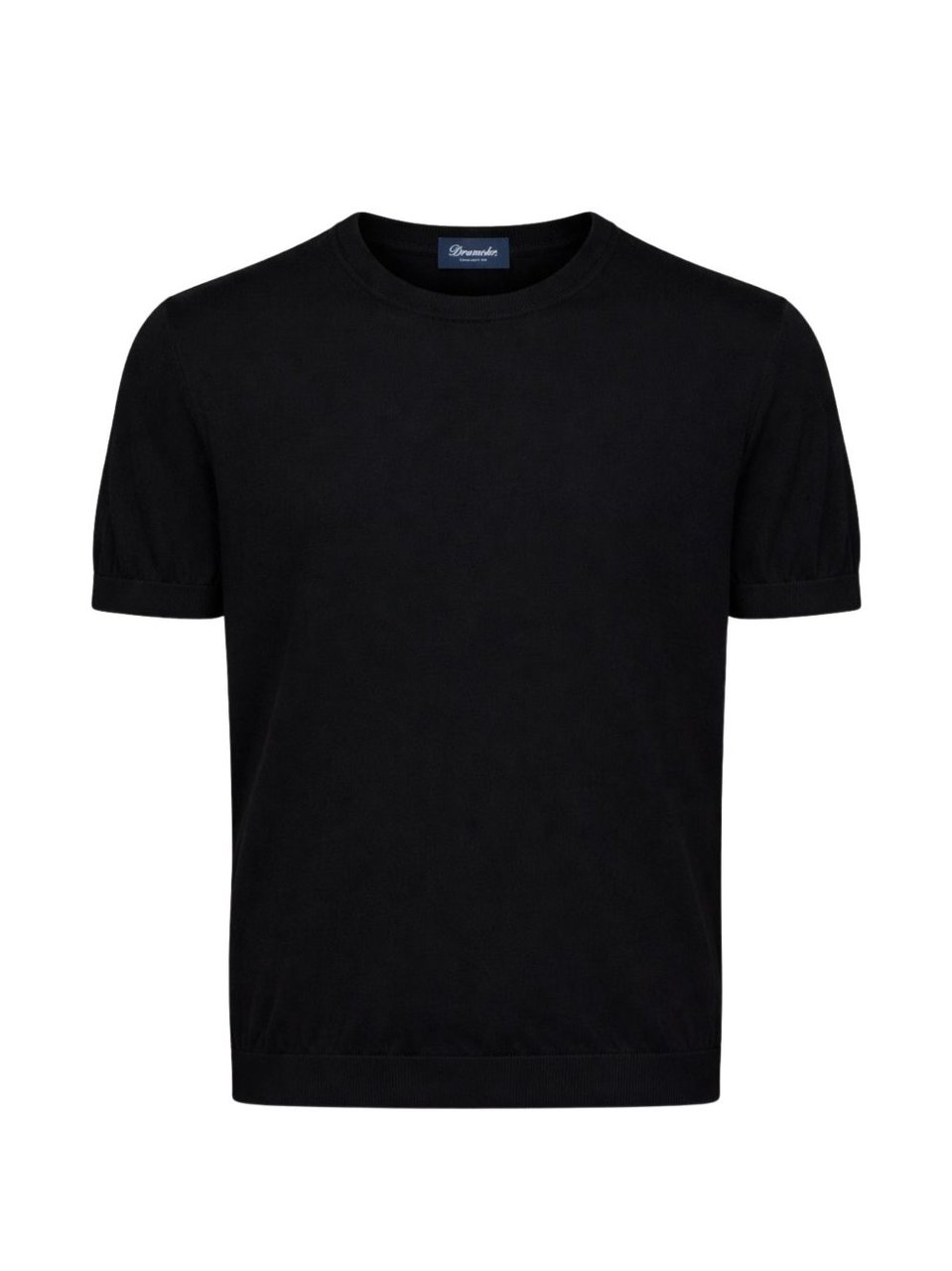 Drumohr Black Fitted Ribbed Sweater Zwart