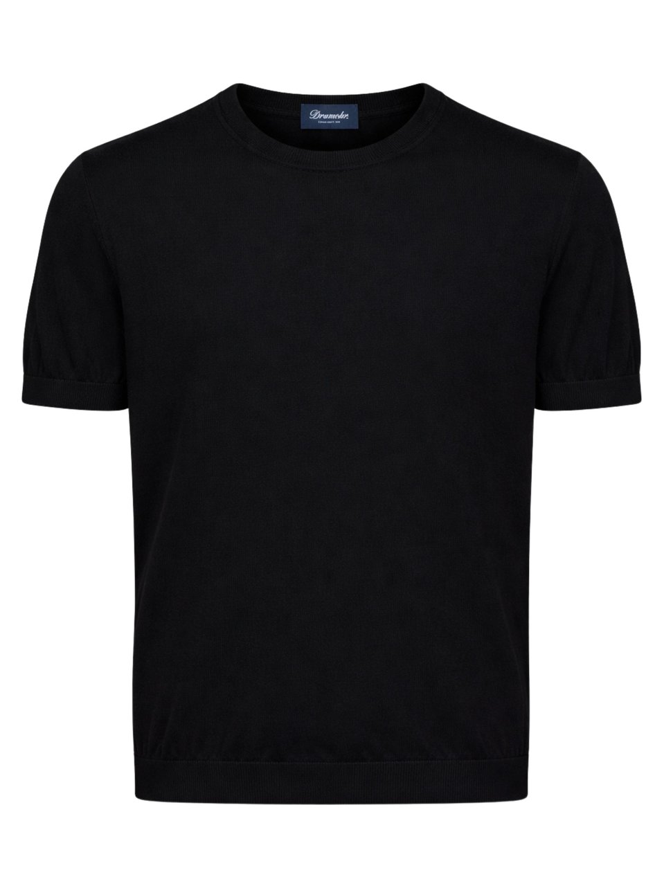Drumohr Black Fitted Ribbed Sweater Zwart