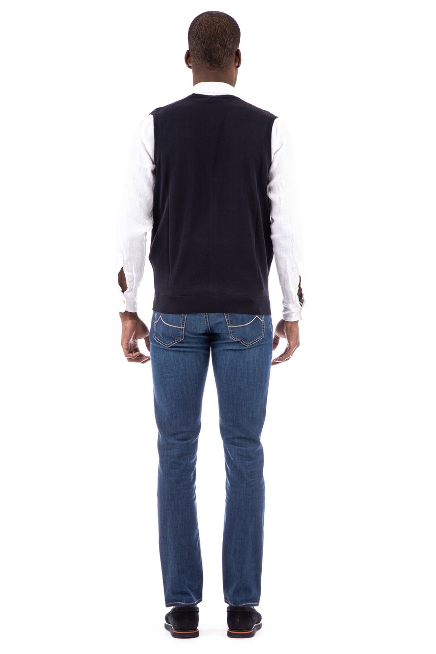 Drumohr Buttoned Cotton Vest Zwart