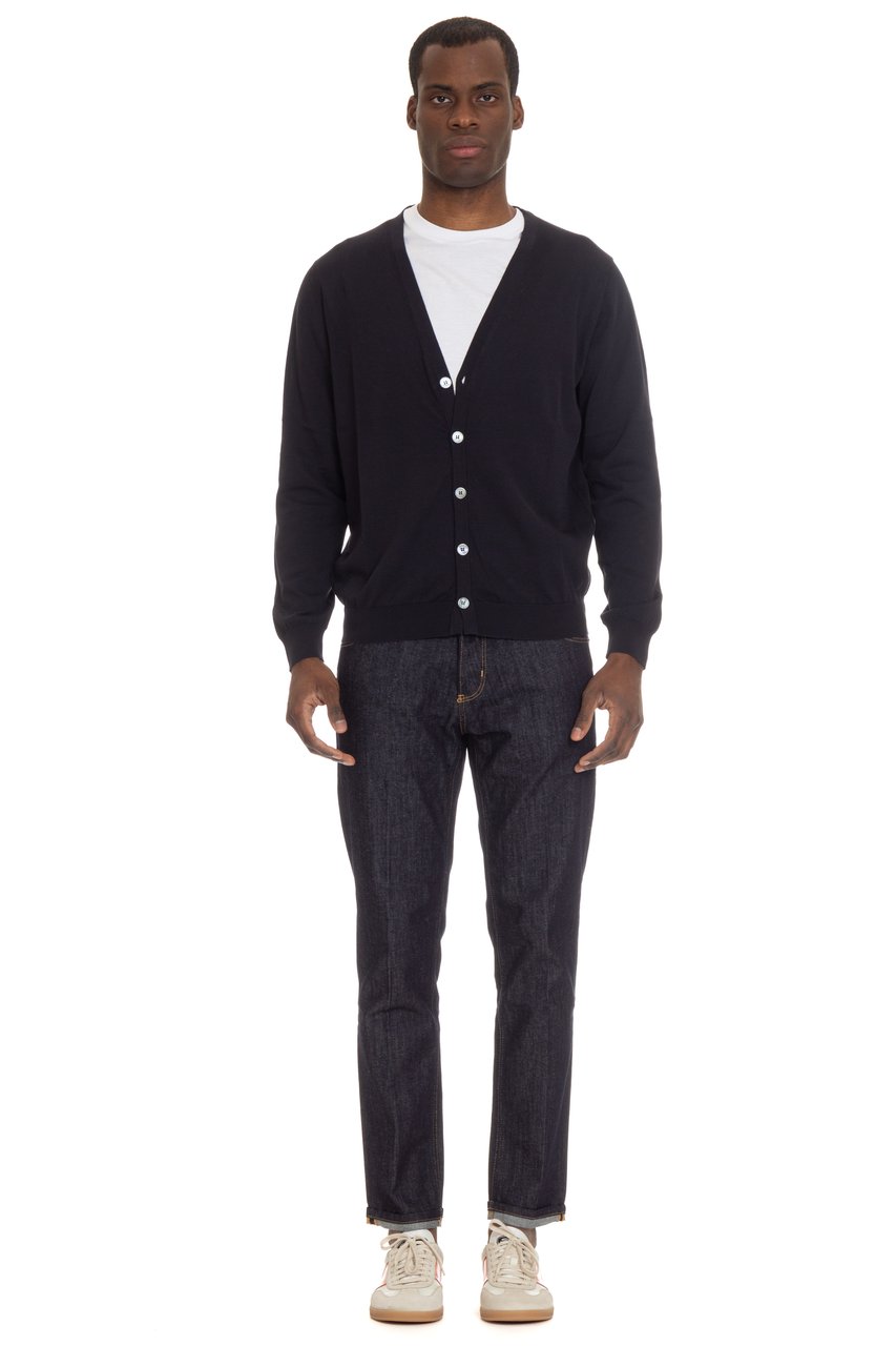 Drumohr Fine Cotton Cardigan Zwart