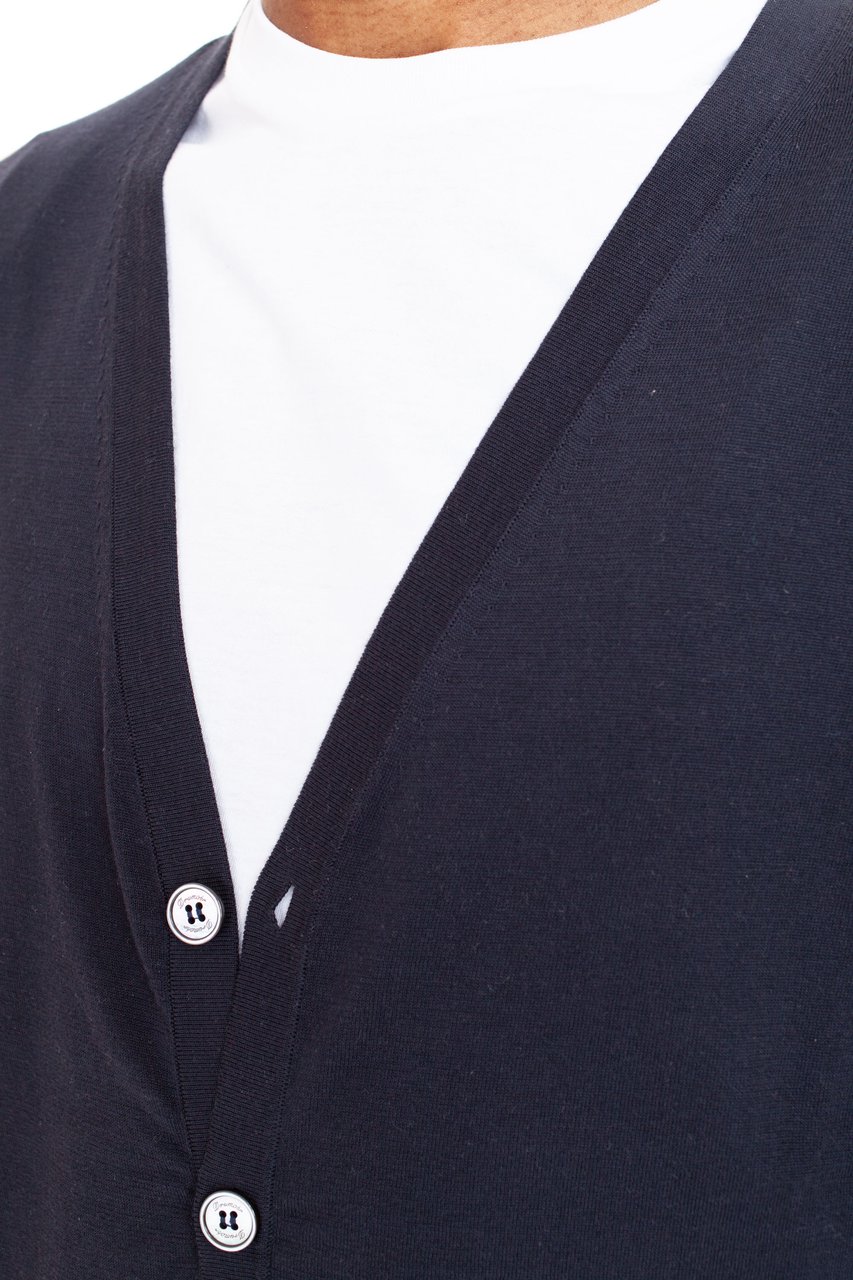 Drumohr Fine Cotton Cardigan Zwart