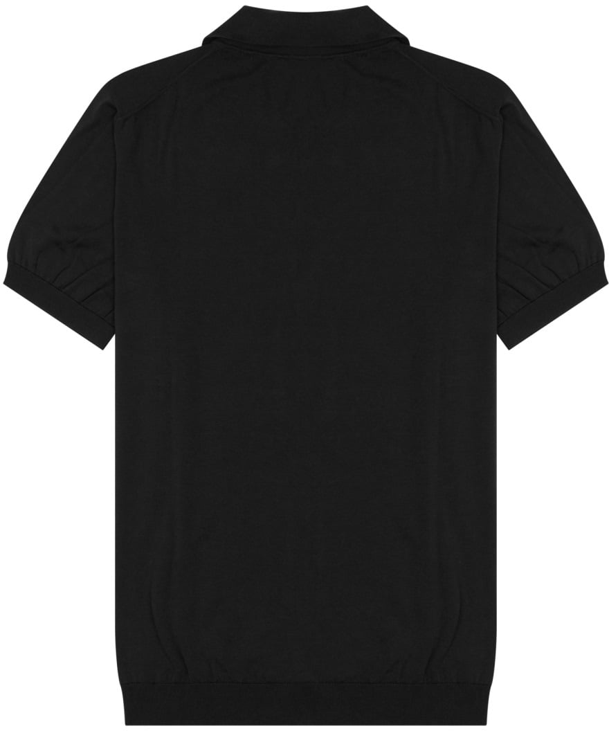 Drumohr Short-Sleeve Polo Shirt With Classic Collar Zwart