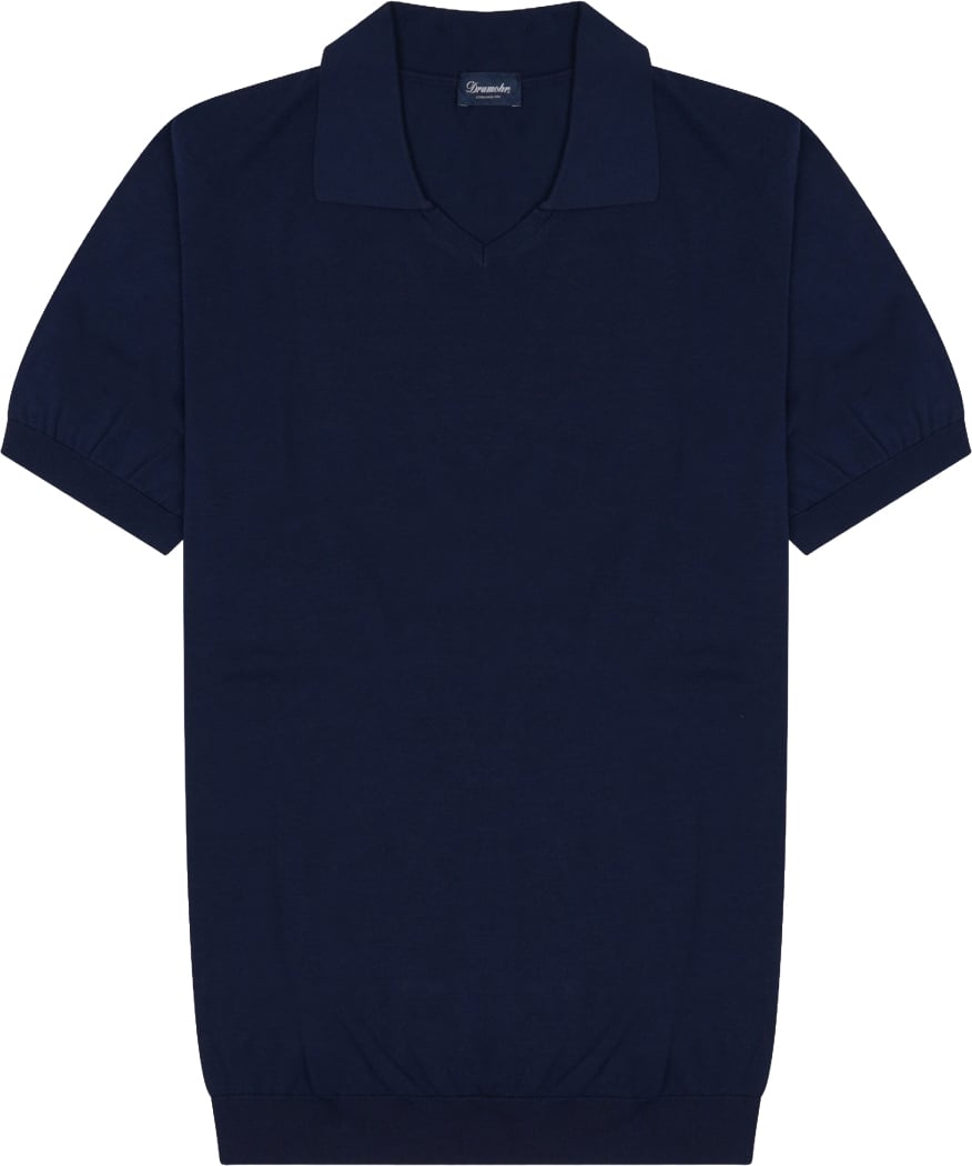 Drumohr Short-Sleeved Polo Shirt With Classic Collar Zwart