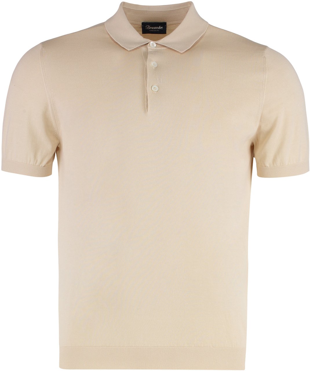 Drumohr Knitted cotton polo shirt Beige