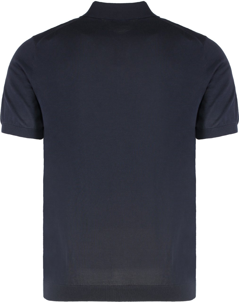 Drumohr Knitted cotton polo shirt Blauw