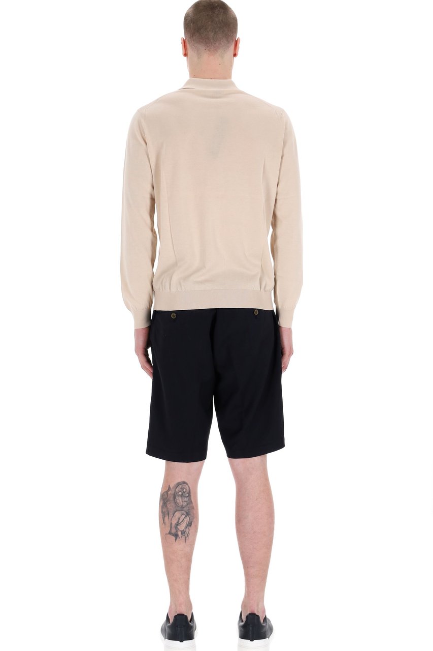 Drumohr Superlight Long Sleeve Cotton Polo Neutraal